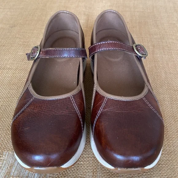 Dansko Steffi Brown Distressed Leather Mary Janes - Picture 9 of 16